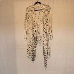 Lightweight White and Grey Cardigan. Size Large.